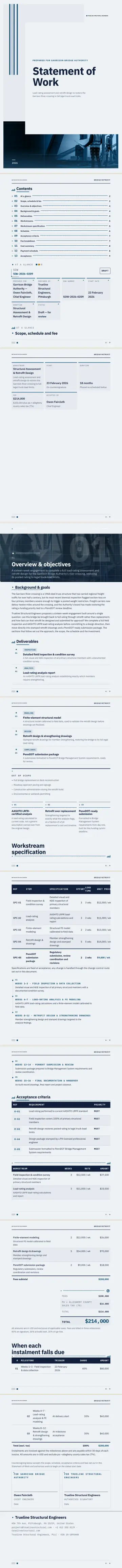 Example scope of work generated by waxTable