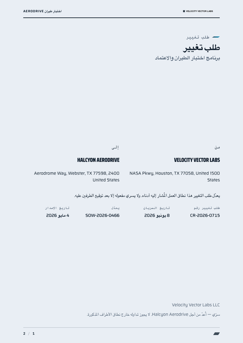A finished change request rendered in a مستقبلي look