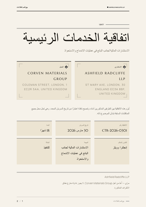 A finished contract rendered in a فخامة look