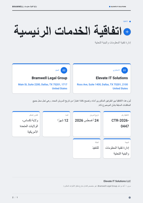 A finished contract rendered in a مسطح وبسيط look