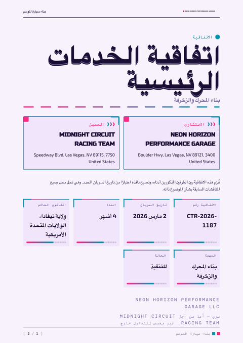A finished contract rendered in a كلاسيكي look