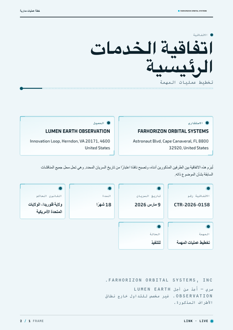 A finished contract rendered in a مستقبلي look