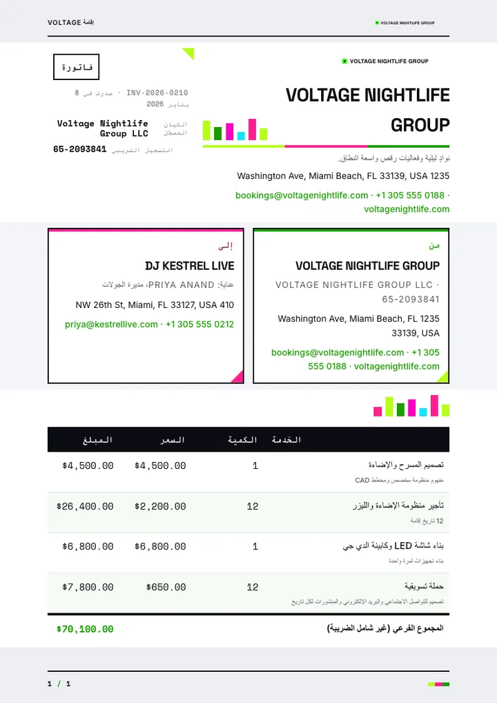 نيون / كهربائي — مثال كامل من إنشاء Waxe