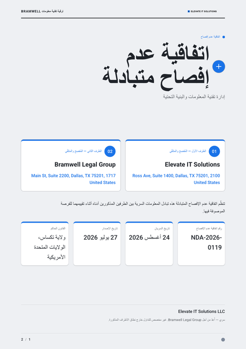 A finished nda rendered in a مسطح وبسيط look