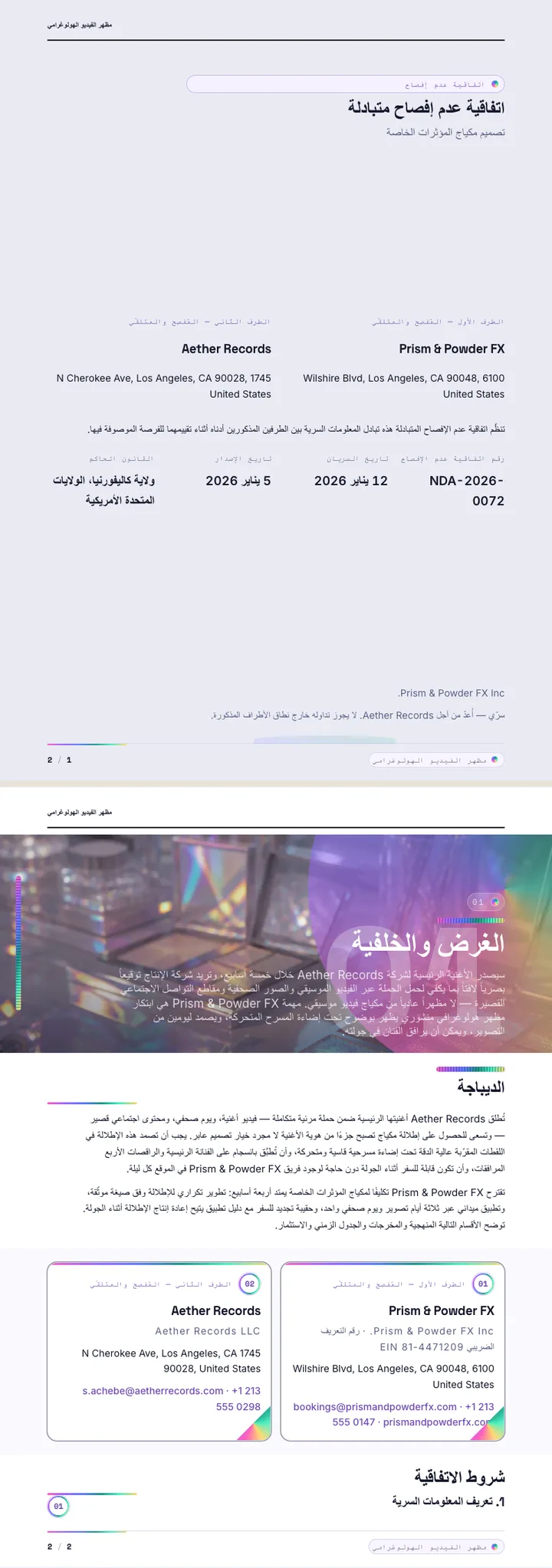 هولوغرامي — مثال كامل من إنشاء Waxe