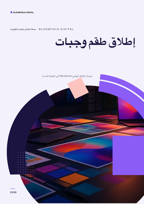 A finished pitch deck rendered in a تدرج لوني look