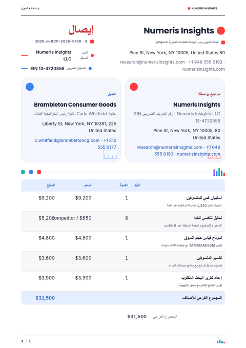 A finished receipt rendered in a تقني look