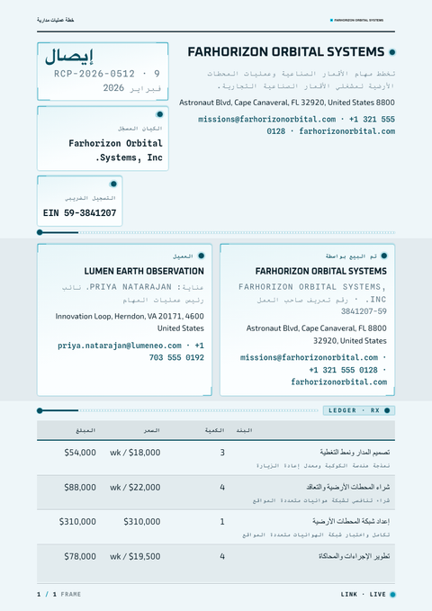 A finished receipt rendered in a مستقبلي look