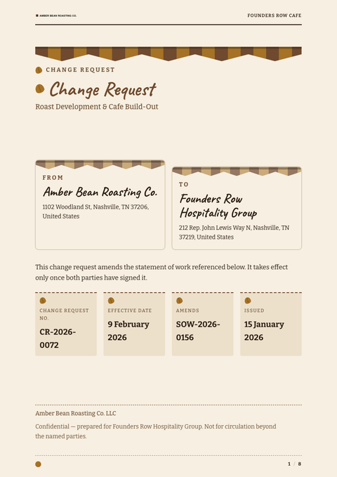 A finished change request rendered in a lifestyle look
