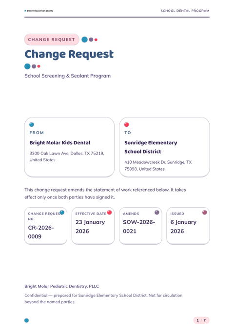 A finished change request rendered in a morphism look