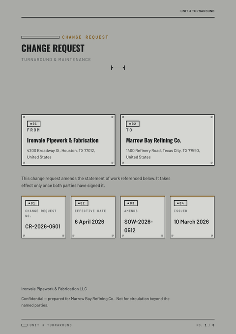 A finished change request rendered in a lifestyle look