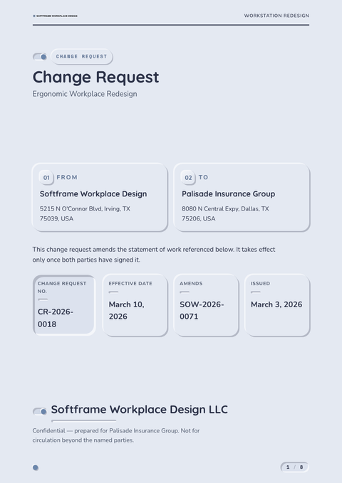 A finished change request rendered in a morphism look