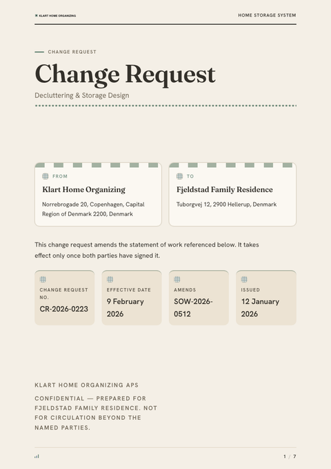A finished change request rendered in a cultural look