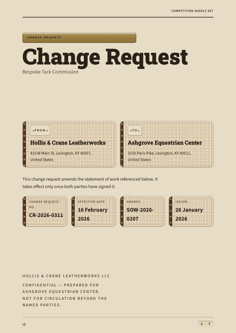 A finished change request rendered in a morphism look