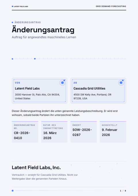 A finished change request rendered in a bewegung look