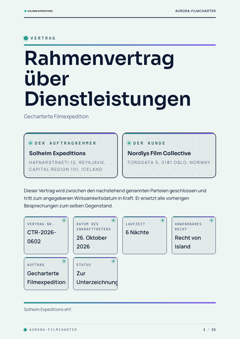 A finished contract rendered in a verlauf look