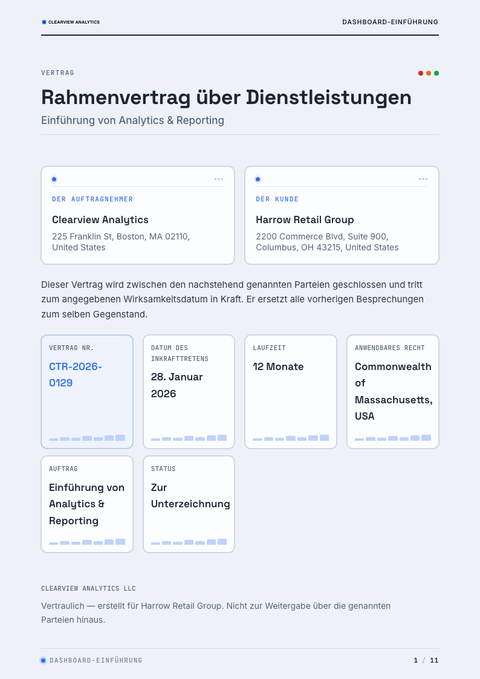 A finished contract rendered in a technisch look
