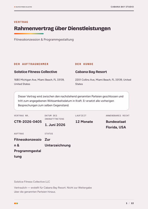 A finished contract rendered in a verlauf look