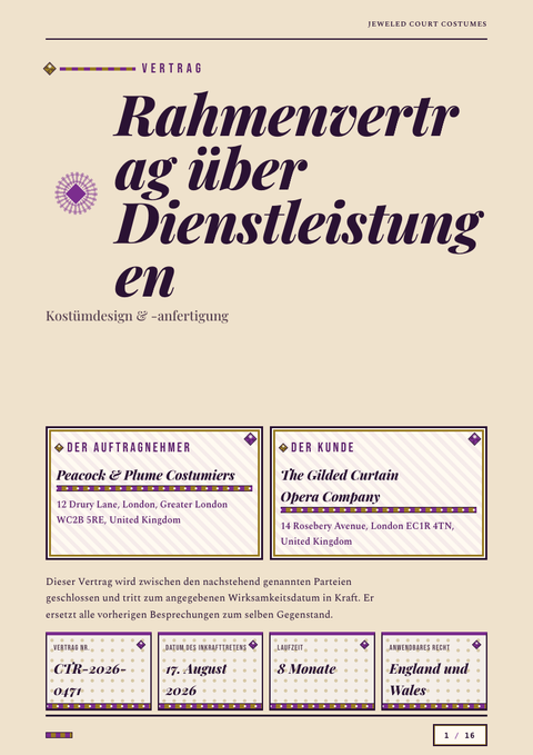 A finished contract rendered in a brutalistisch look