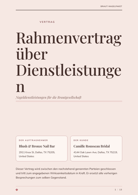 A finished contract rendered in a luxus look