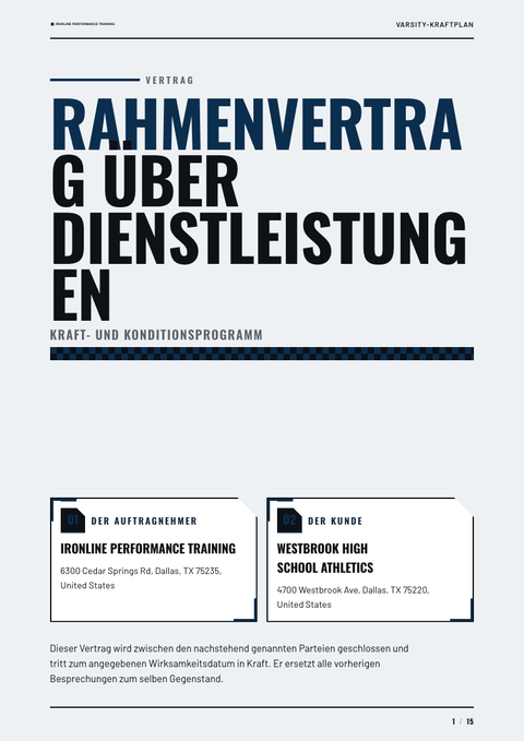A finished contract rendered in a sonstiges look