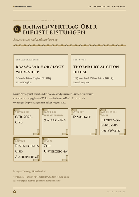 A finished contract rendered in a dunkel look