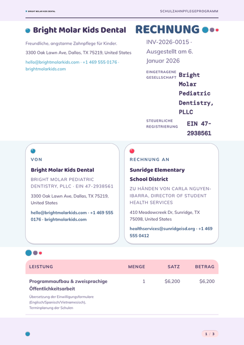 A finished invoice rendered in a morphismus look
