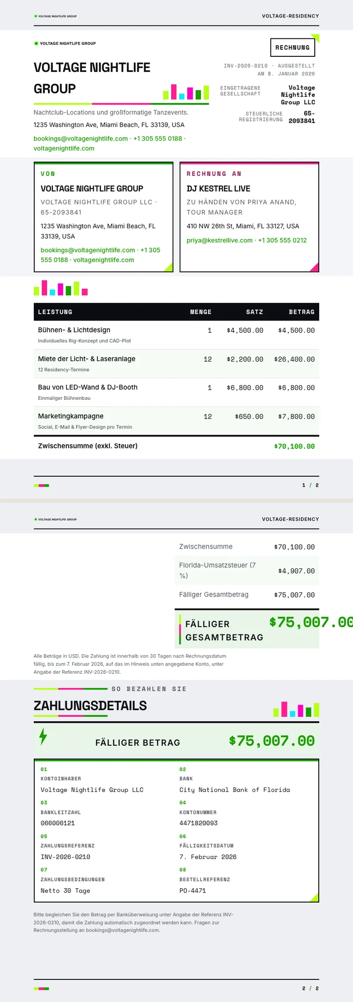 Neon / Elektrisch — vollständiges Beispiel, erstellt von Waxe