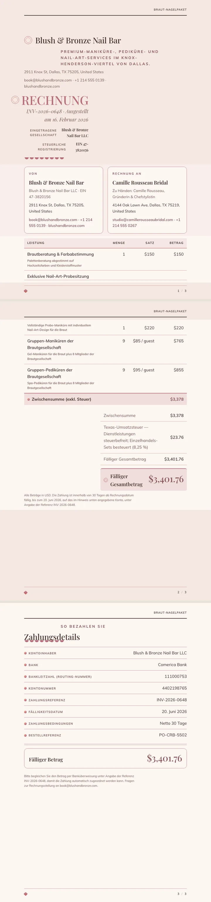 Roségold — vollständiges Beispiel, erstellt von Waxe