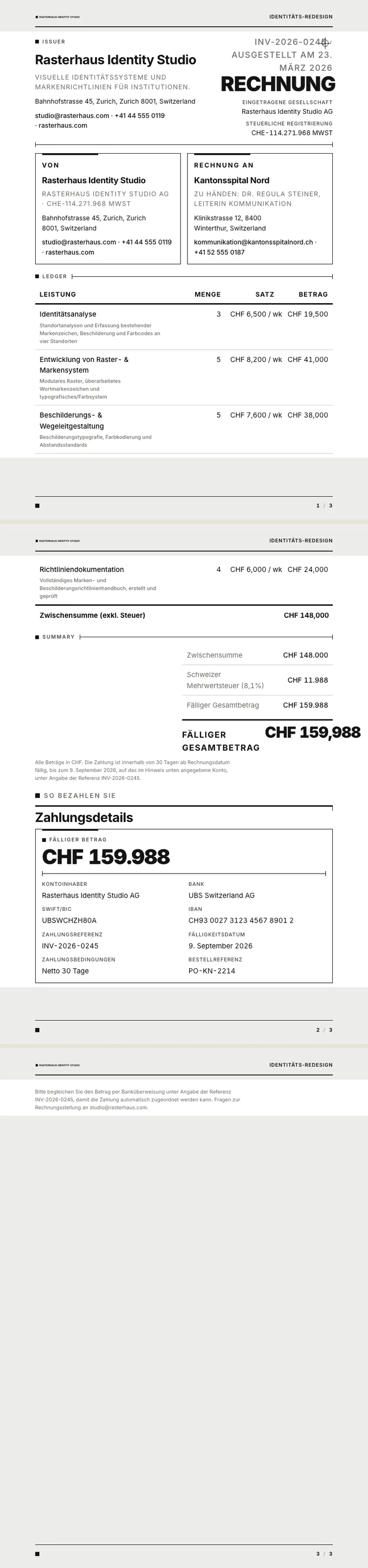 Swiss / International — vollständiges Beispiel, erstellt von Waxe