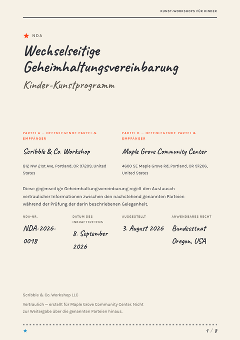 A finished nda rendered in a illustriert look