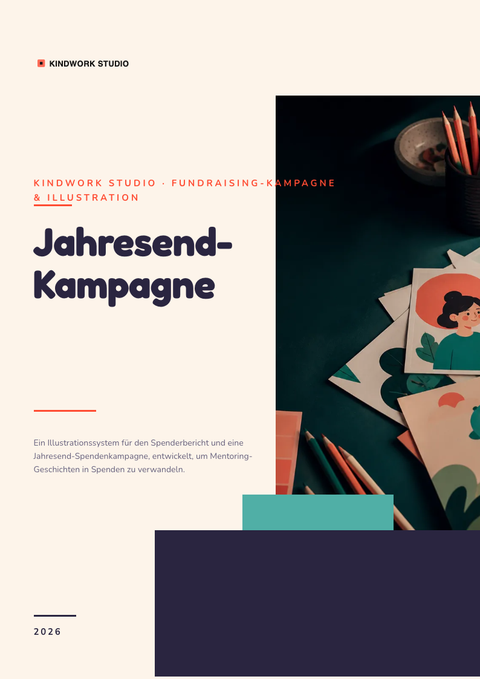 A finished pitch deck rendered in a illustriert look