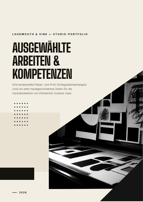 A finished portfolio rendered in a typografisch look