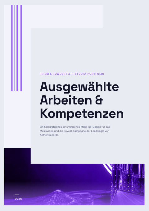 A finished portfolio rendered in a futuristisch look