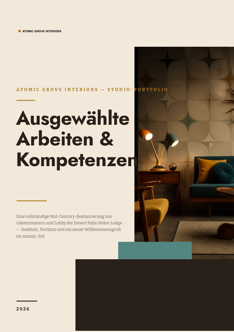A finished portfolio rendered in a retro look