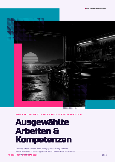A finished portfolio rendered in a retro look