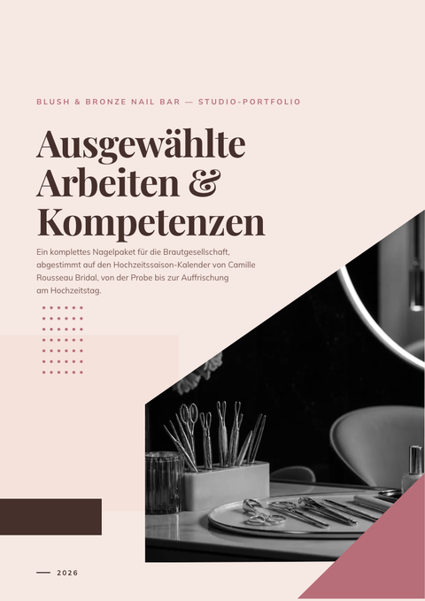 A finished portfolio rendered in a luxus look