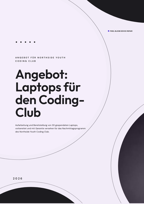 A finished proposal rendered in a flach & minimal look