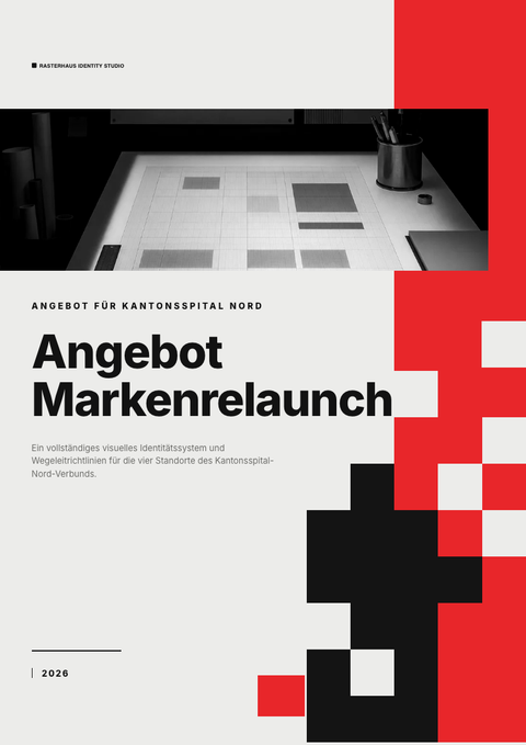 A finished proposal rendered in a flach & minimal look