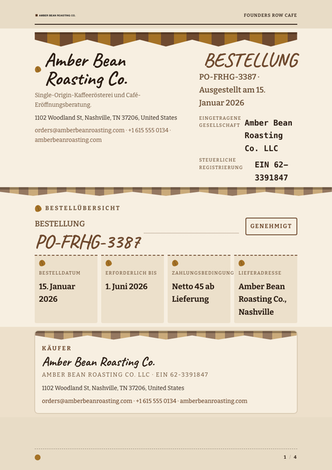 A finished purchase order rendered in a lifestyle look