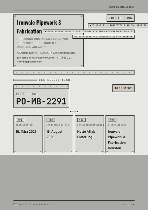 A finished purchase order rendered in a lifestyle look