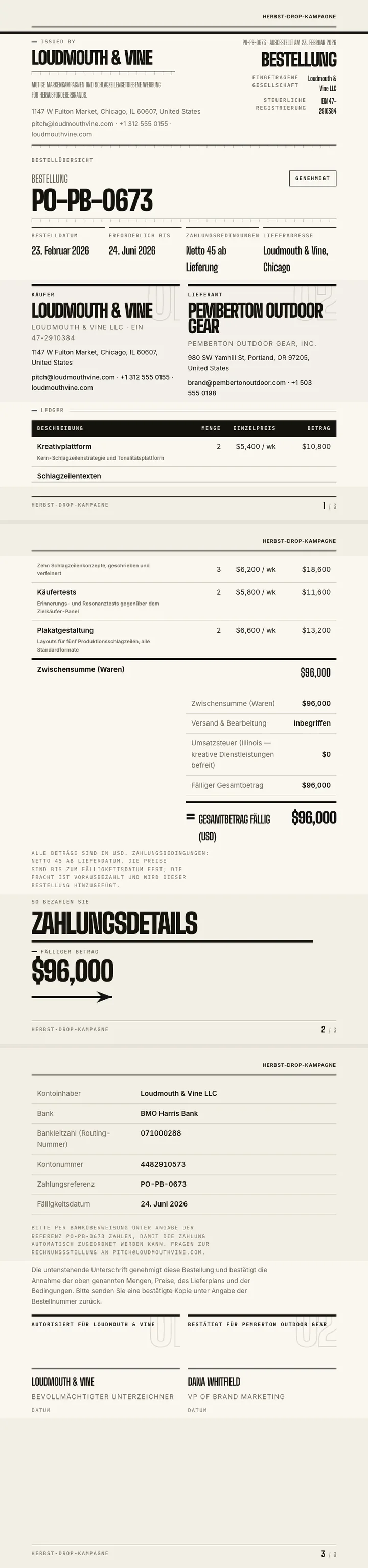 Große Typografie — vollständiges Beispiel, erstellt von Waxe