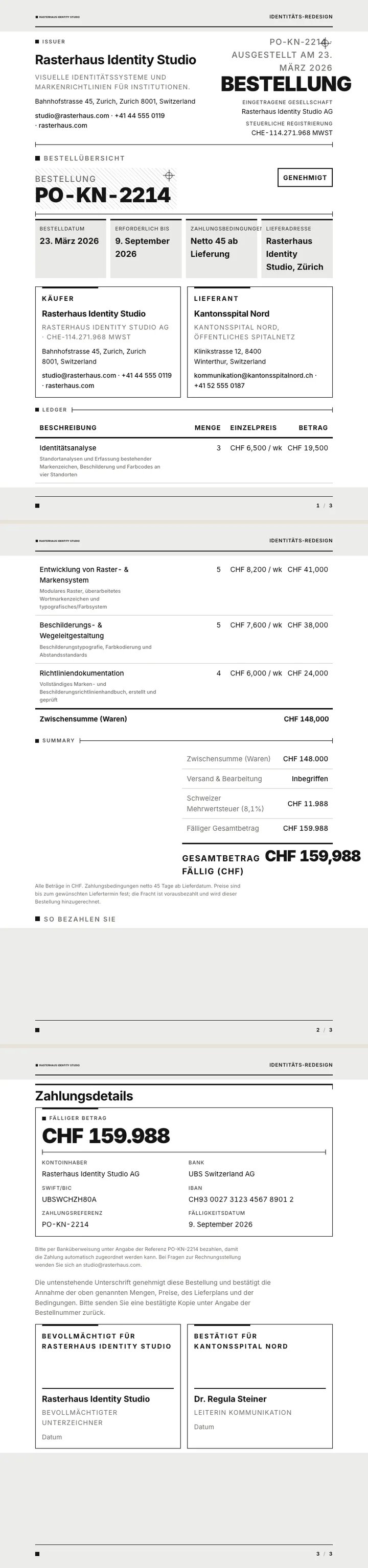 Swiss / International — vollständiges Beispiel, erstellt von Waxe