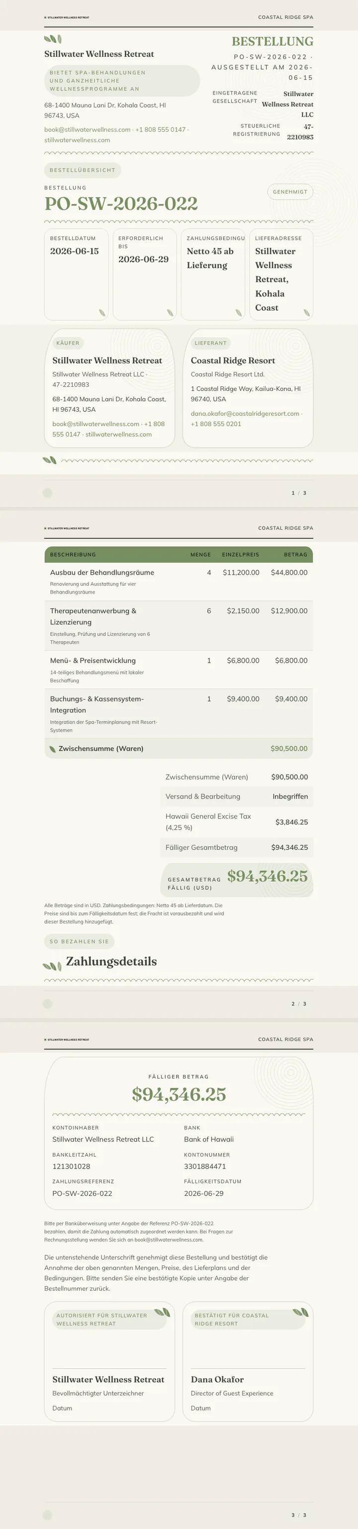 Wellness / Spa — vollständiges Beispiel, erstellt von Waxe
