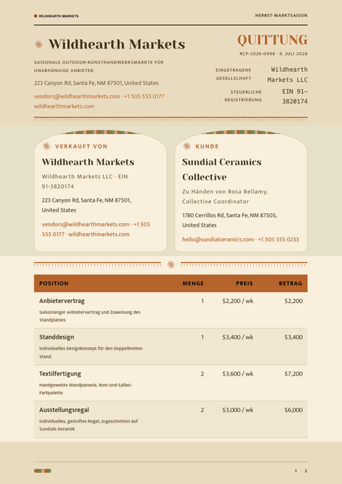 A finished receipt rendered in a lifestyle look