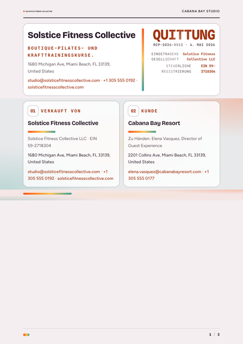 A finished receipt rendered in a verlauf look