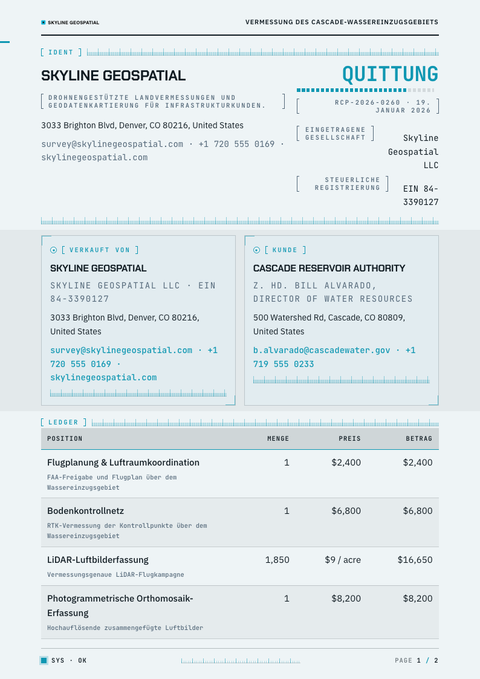 A finished receipt rendered in a futuristisch look