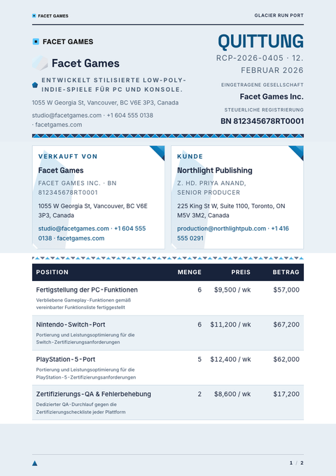 A finished receipt rendered in a 3d look