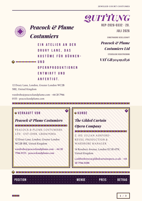 A finished receipt rendered in a brutalistisch look