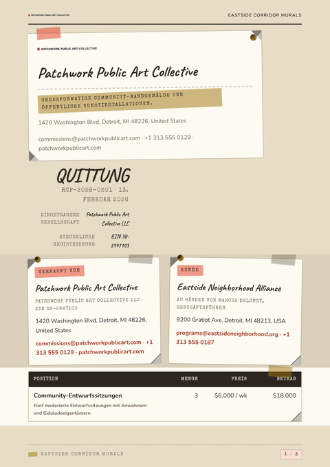 A finished receipt rendered in a foto look